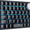 Koolertron One Handed Mechanical Gaming Keyboard, Programmable Keypad,Rotating Knob 45 Keys Blue Backlit/Blue Switches for Windows PC Gamers