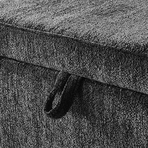 mikibama Teddy Bedroom Storage Benches End of Bed 38.9 Faux Fur Ottoman Bench with Storage Sherpa Pattern Fabric Window Entryway Bench Ottomans with Golden Metal Legs - Image 7