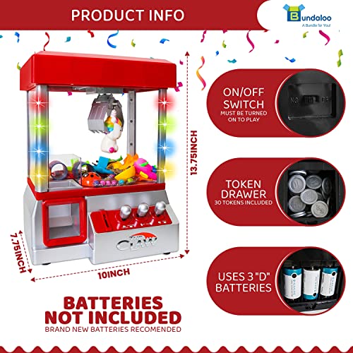 Bundaloo Claw Machine Arcade Game with Sound, Cool Fun Mini Candy Grabber Prize Dispenser Vending Toy for Kids, Boys & Girls (The Original Claw W/Lights) - Image 3