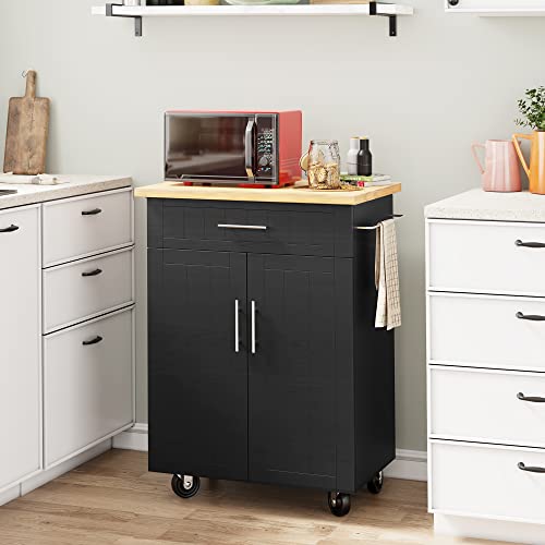 Shintenchi Kitchen Island Cart with Storage,Rolling Side Table on Wheels with Large Worktop, Cabinet,Towel Rack and Drawers for Kitchen,Dinning Room, White - Image 68