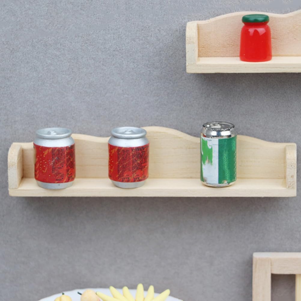 Dollhouse Wall Shelf Miniature Wooden Shelves 1: 12 Scale Tiny Wood Storage Rack Models for Doll House Room Furniture Accessories - Image 6