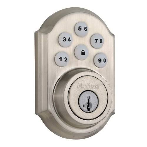 Kwikset 909 SmartCode Electronic Deadbolt Featuring SmartKey in Satin Nickel