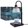 Candle Warmer Lamp, Auto Shut Off with Timer Control, Brightness Heat Level Control with Dimmable Switch, Height Adjustable Top-Down Candle Melting with 2 Bulbs(Black)