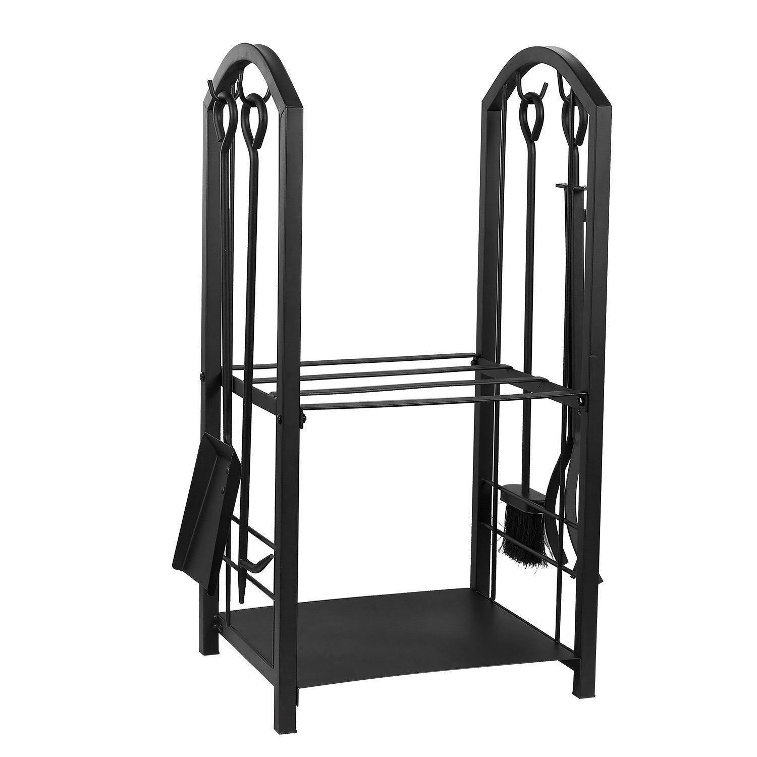 Juvale Firewood Rack with 4 Fireplace Tools – Fireplace Log Holder for Indoor An - Image 8